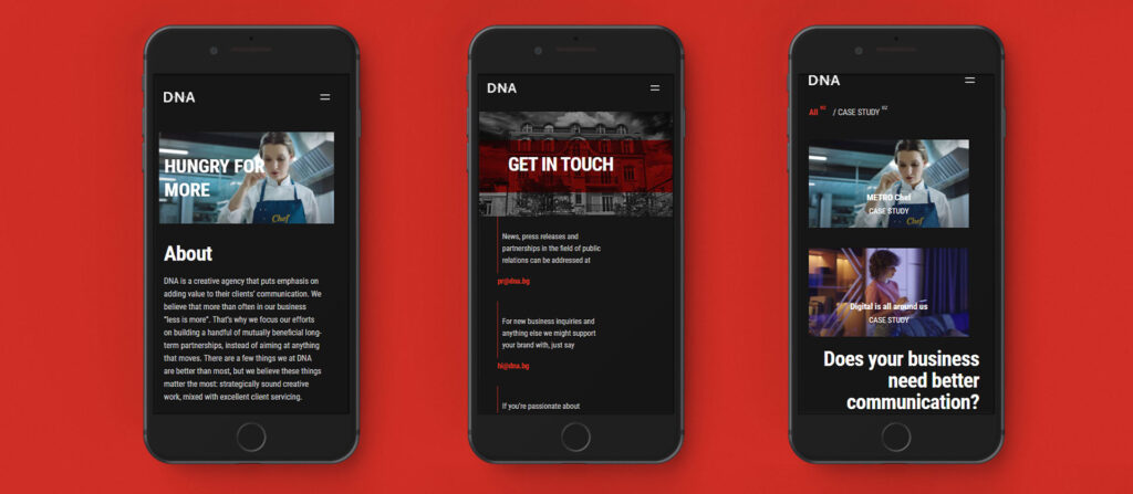 DNA website - mobile